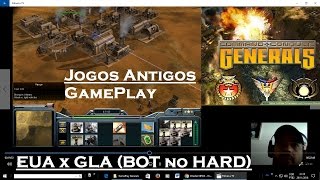 Command & Conquer: Generals gameplay 1x1 EUA x GLA (Bot no HARD PT-BR) Mapa "Desert Fury"