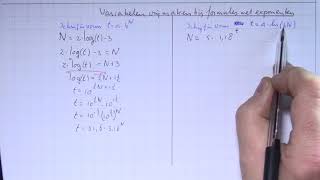 VWO6wisA_1_ H14_11 Variabelen vrijmaken bij formules met exponenten
