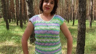 Вязание ажурной летней кофты волнистым узором в стиле Миссони