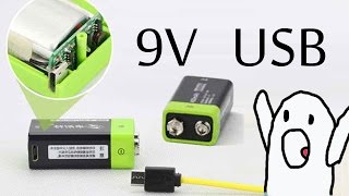 Аккумулятор крона 9V с зарядкой от USB ZNTER S19
