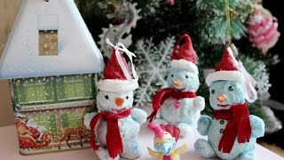 Как сделать снеговика из ваты на елку своими руками поэтапно видео. Мастер класс для новичков.