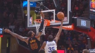 LeBron James BLOCKS Kevin Durant! Warriors vs Cavaliers January 15, 2018