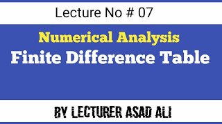 how to construct finite difference table