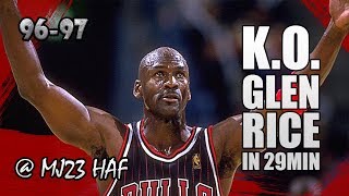 Michael Jordan Highlights vs Hornets (1996.11.15) - 38pts, KO Glen Rice in just 29MIN!
