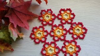 Вязаная Салфетка "Дыхание Осени"/Autumn Blaze Crochet Doily. Вязание крючком для начинающих