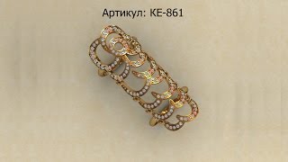Кольцо (Артикул: КЕ-861), ручная работа, золото 585, фианиты от EliteGold