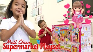 Mell Chan Doll Supermarket Playset Grocery Shooping | Unboxing mainan | Kenzo jadi Kasir Supermarket