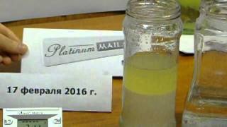 Расслоение эмульсии (вода + дизельное топливо)