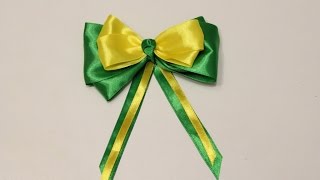 Бант из атласной ленты./ Satin ribbon Bow.