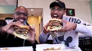 So We did This 1.5lb Burger Challenge.