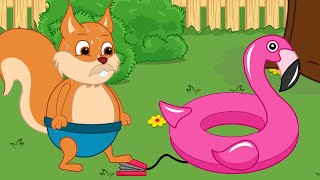 Famille d'Écureuil - Paon Gonflable Animé 2021 en Français
