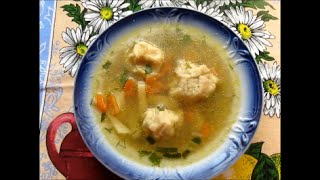Обалденный суп с рыбными фрикадельками .