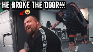 6ft 10” - 400LBS MAN DESTROYS GYM | 700LBS BENCH STILL ON!!!