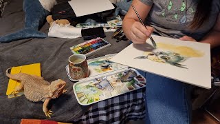 Yoll's stream художественный с иллюстратором Алиной и совами