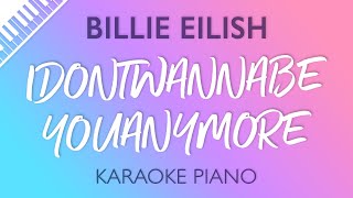idontwannabeyouanymore (Piano Karaoke Instrumental) Billie Eilish