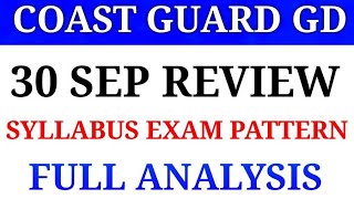 Coast guard navik GD exam review 30sep and exam pattern