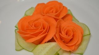 Украшение из овощей   Роза из морковки