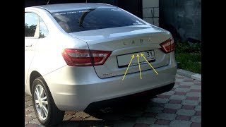 Lada Vesta. Установка сенсора на багажник.  Пошаговая инструкция