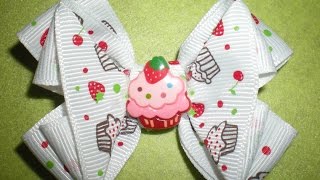 Яркие бантики-Заколки "ПИРОЖНОЕ" Канзаши. /DIY /Kanzashi / Make Hair Bow