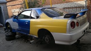 Кузовной ремонт Skyline R34 coupe. #10/10 Сварка заднего крыла