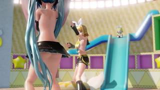 [R18 MMD] too cute! Sexy Miku & Rin dancing