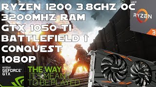 Ryzen 1200 + GTX 1050 TI - Battlefield 1 Conquest Gameplay - 1080p Ultra Settings