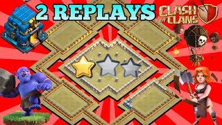 NEW TH12 WAR BASE 2018 ANTI 2 STAR With 2 Replays Anti Everything BoWitch,Miner,Anti Queen Walk