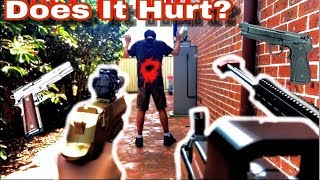 Does it hurt challenge! Gel blasters vs human body! [Stupid]