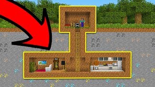 НУБ ПОСТРОИЛ СЕКРЕТНЫЙ ДОМ В МАЙНКРАФТ ! ДОМ ПОД ЗЕМЛЕЙ В MINECRAFT МУЛЬТИК