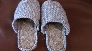 Вязание тапочек на войлочной подошве  Часть 2 из 6