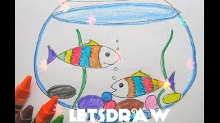 РИСУНКИ ДЛЯ ДЕТЕЙ #4| КАК НАРИСОВАТЬ АКВАРИУМ