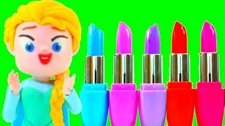 FROZEN ELSA NEW MAKE UP Superhero Babies Play Doh Cartoons w/ Hulk & Spiderman - Stop Motion Movies