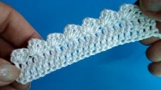 Вязание крючком Узоры Кайма Урок261 Сrochet border edge