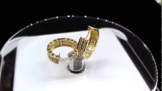 Золотые серьги булгари с фианитами