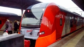 Поездка на электропоезде ЭС2Г-005 + ЭС2Г-020 "Ласточка" (Москва – Клин)
