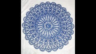 Салфетка крючком 1 часть (1-5 ряды). Процесс вязания. Doily