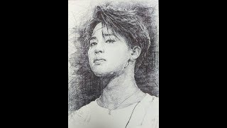 BTS "JI MIN" Ballpen Drawing / 방탄소년단 '지민' 볼펜 드로잉