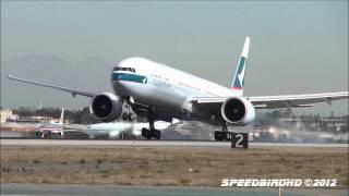 Cathay Pacific Airways Boeing 777-367(ER) [B-KPG] CLOSE UP Landing