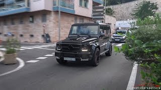 3x LOUD 700 HP Brabus B70 Mercedes G63 AMG driving in Monaco !