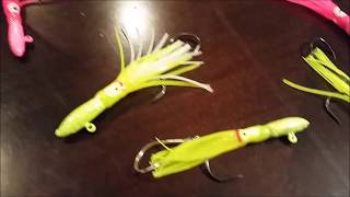 Putting Squid Skirt Hoochies and Tinsel on Jigs