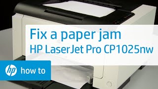 Fixing a Paper Jam | HP LaserJet Pro CP1025nw Color Printer | HP