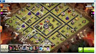 GOWIPELOON vs MAXED defenses TH9 for 3 stars | clan wars | clash of clans
