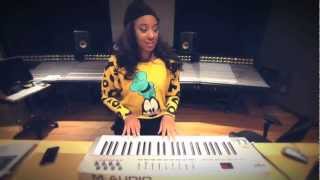 Beauty On Da Beat: CeCe G In The Studio Making A Beat!