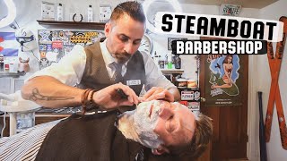 ? Traditional Barber Shop Relaxing Straight Razor Hot Shave and Massage | Steamboat Barbershop