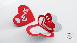 Открытка-валентинка из бумаги своими руками // How to make Valentine's day card