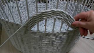 Простая ручка для корзины из бумажной лозы