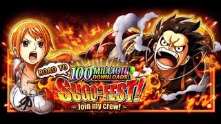 OPTC Reroll: 2000 Gems Pull-100 Million Download Sugofest-V2 Gear 4 Luffy + Legend Nami P1 Part2