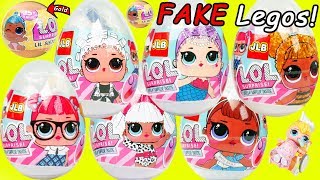 Lil Punk Boi LOL Surprise Dolls Sisters Open Fake LEGOS Eggs + Wedding with JOJO SIWA Married