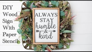 DIY Wood Stenciled Sign with Silhouette Cameo