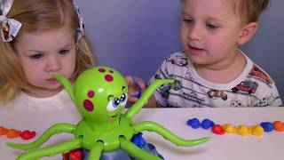 Играем в настольную игру "ОСЬМИНОГ ЖОЛИ" Развлечение для Детей Челленджи для детей OCTOPUS JOLLY